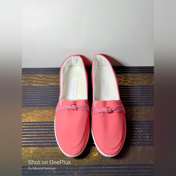 Gold Toe Women's Shoes Flats Size 6.5 Slip-On Canvas Dusty Rose Loafers - Picture 12 of 12